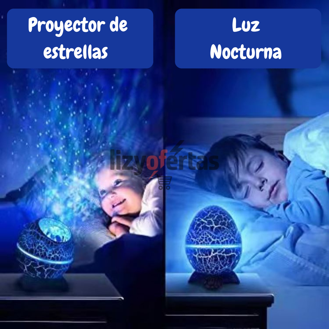Proyector Galaxia y Parlante Huevo de Dinosaurio